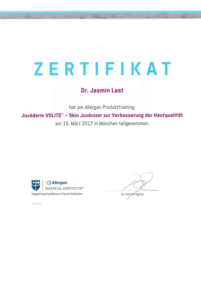 2017-03-15-Zertifikat-Produkttraining-Juvederm-Volite