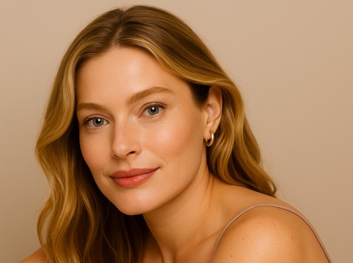 Hautstraffung ohne OP Potsdam – Frau mit glatter, fester Haut nach nicht-invasiver Behandlung bei Dr. Jasmin Last